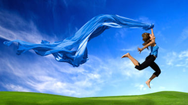 Happiness Woman jumping
